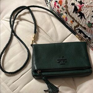 Tory Burch Green Leather Crossbody Bag